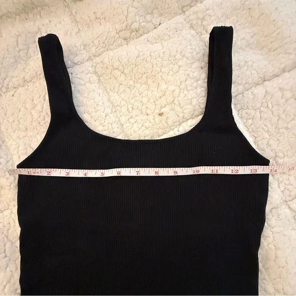 Dynamite Black Ribbed Square-Neck Tank - Picture 3 of 5